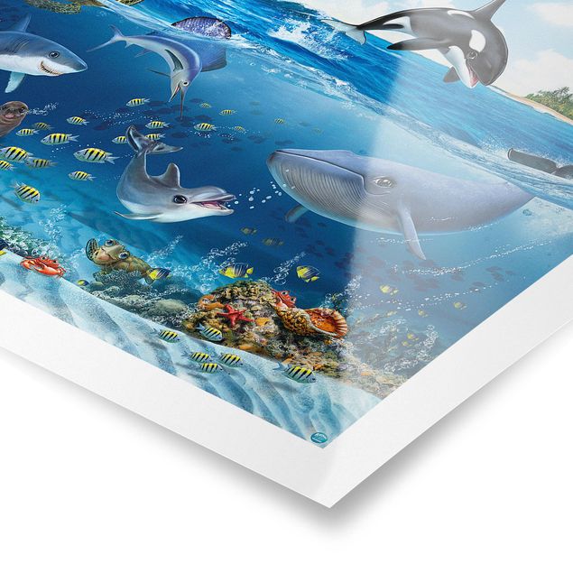 Tableau bleu Animal Club International - Underwater World With Animals