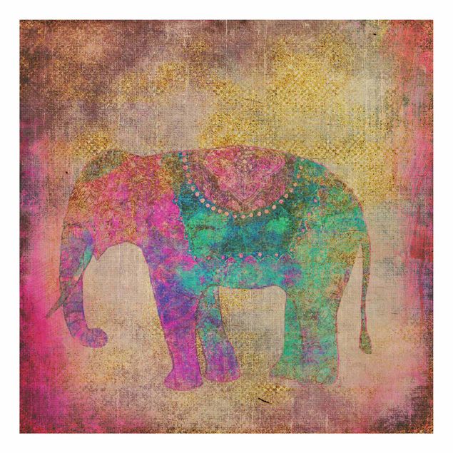 Tableaux de Andrea Haase Collage coloré - Éléphant indien