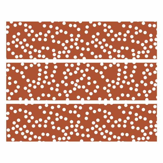 Papier adhésif pour meuble IKEA - Malm commode 3x tiroirs - Aboriginal Dot Pattern Brown