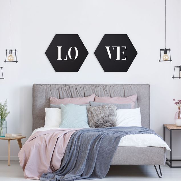 Tableau amour Lettres LOVE White Lot I