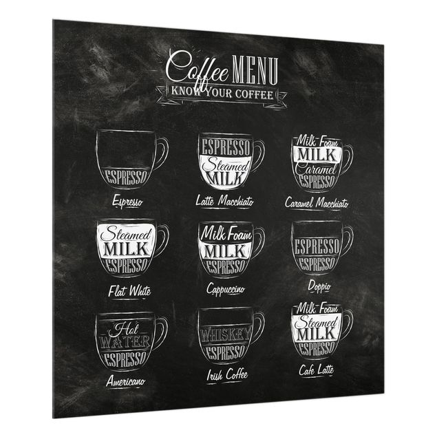 Fond de hotte - Coffees chalkboard