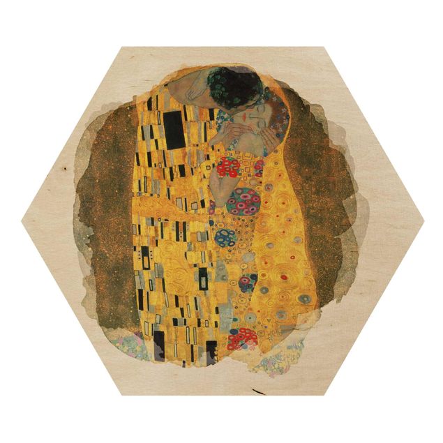 Tableaux Aquarelles - Gustav Klimt - Le baiser