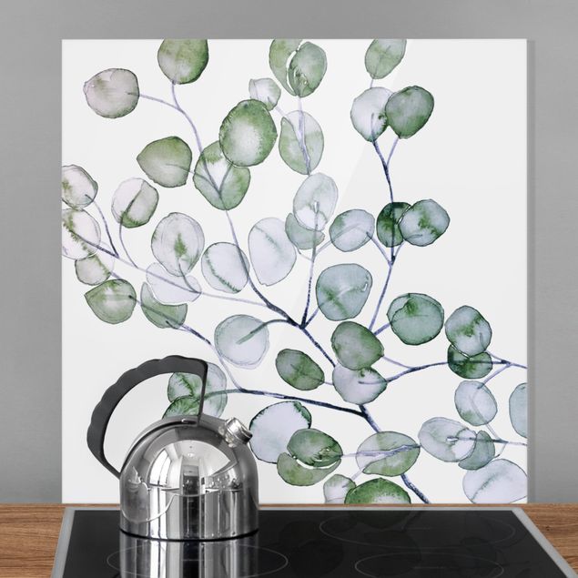 Décorations cuisine Branche d'eucalyptus vert aquarelle