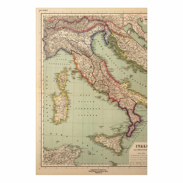 Tableau carte du monde Tableau Vintage Italie
