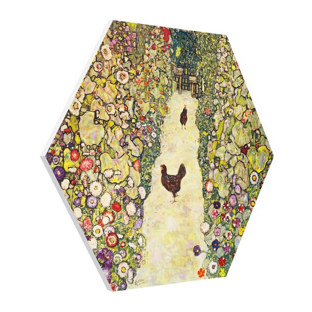 Tableaux modernes Gustav Klimt - Chemin de jardin avec poules