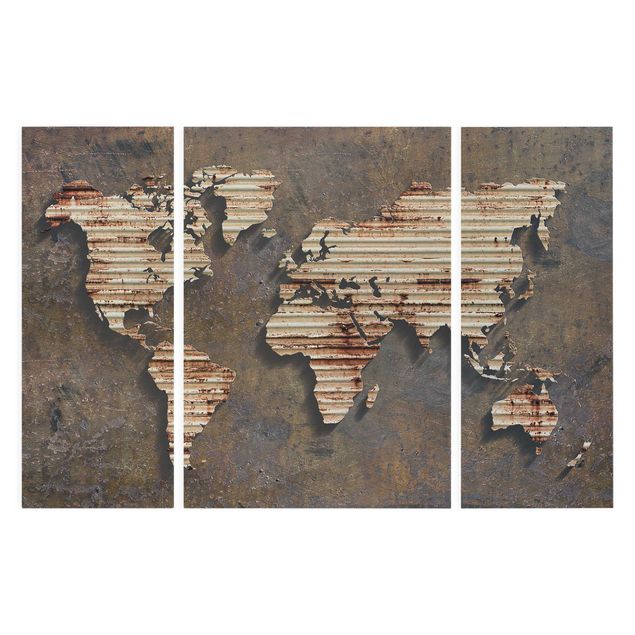 Tableaux Carte du monde en rouille