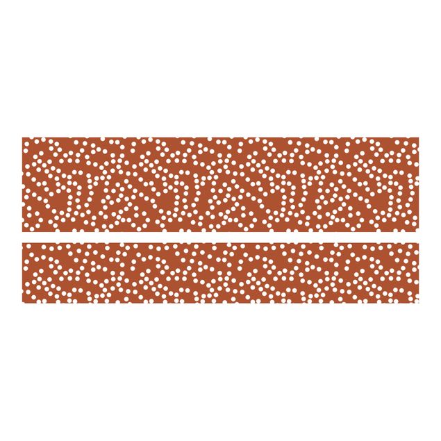 Papier adhésif pour meuble IKEA - Malm lit 180x200cm - Aboriginal Dot Pattern Brown