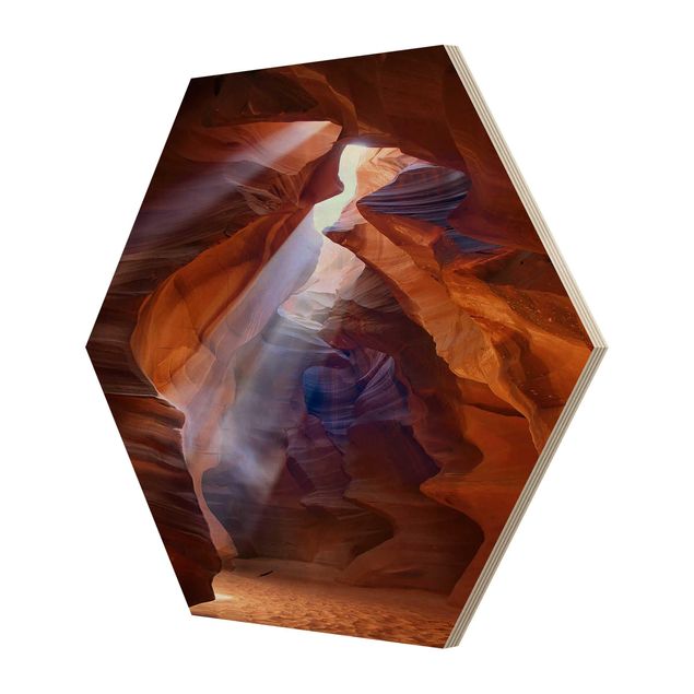 Hexagone en bois - Play Of Light In Antelope Canyon