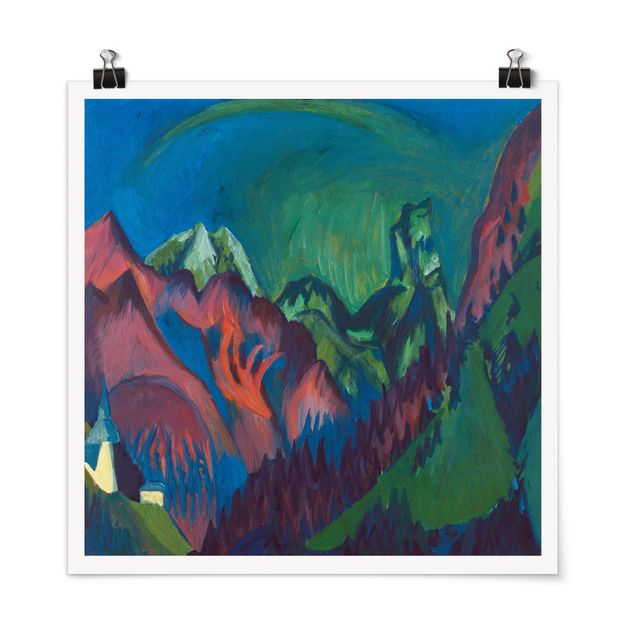 Tableaux montagnes Ernst Ludwig Kirchner - Gorge de trains près de Monstein