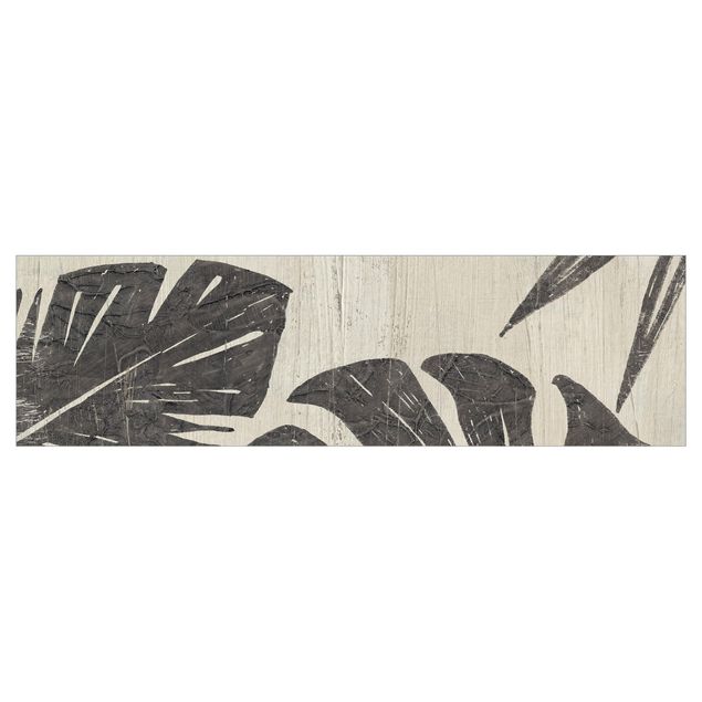 Revêtement mural cuisine - Palm Leaves Light Grey Backdrop
