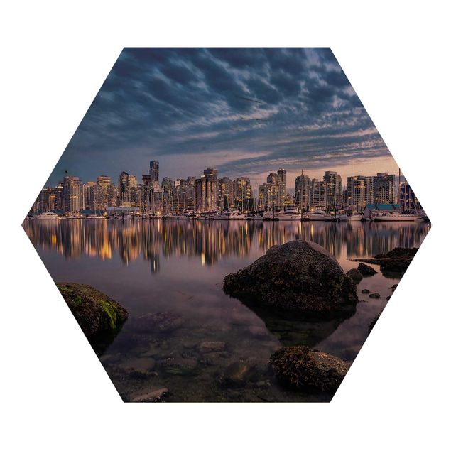 Hexagone en bois - Vancouver At Sunset