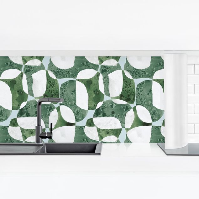 Revêtement mural cuisine - Living Stones Pattern In Green