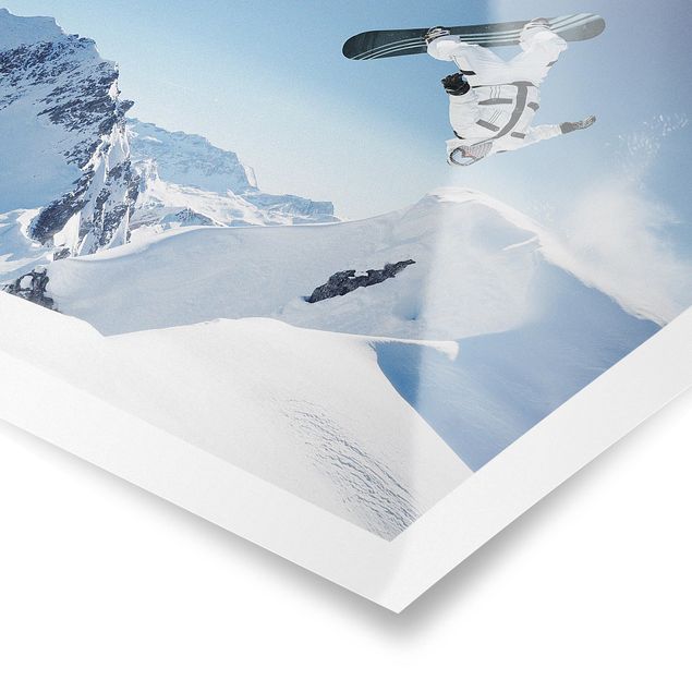 Posters muraux Snowboarder volant