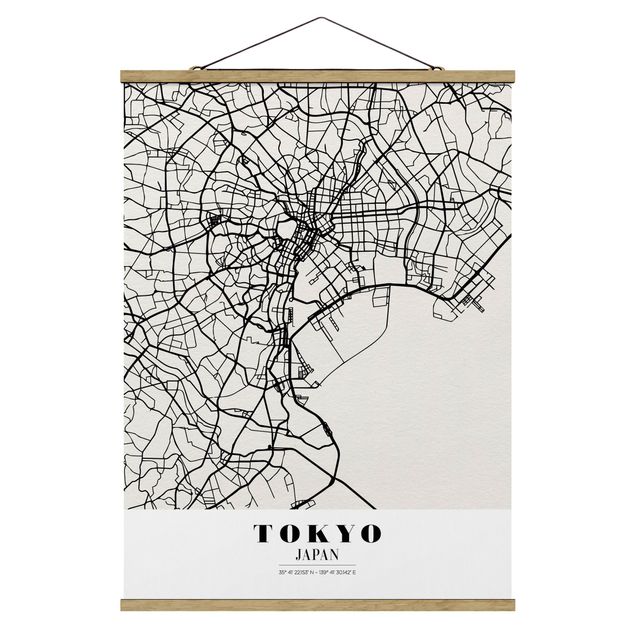 Tableaux carte du monde Plan de ville de Tokyo - Classique