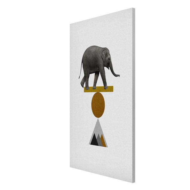 Tableau moderne Éléphant Art de l'équilibre