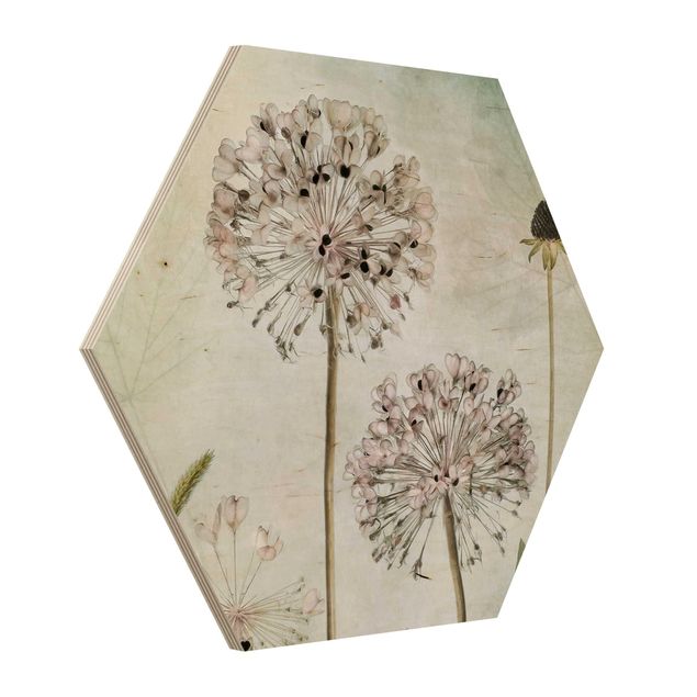 Tableau décoration Fleurs d'Allium au pastel