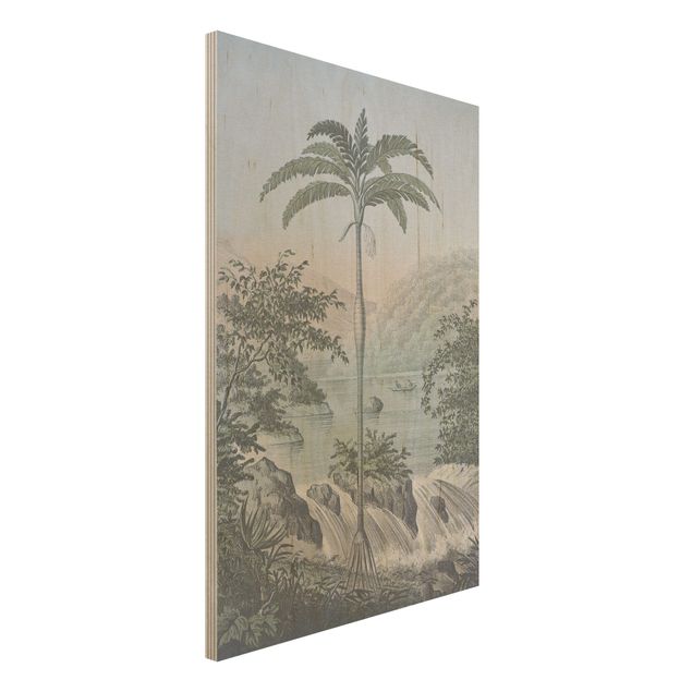 Déco murale cuisine Illustration vintage - Paysage avec palmier