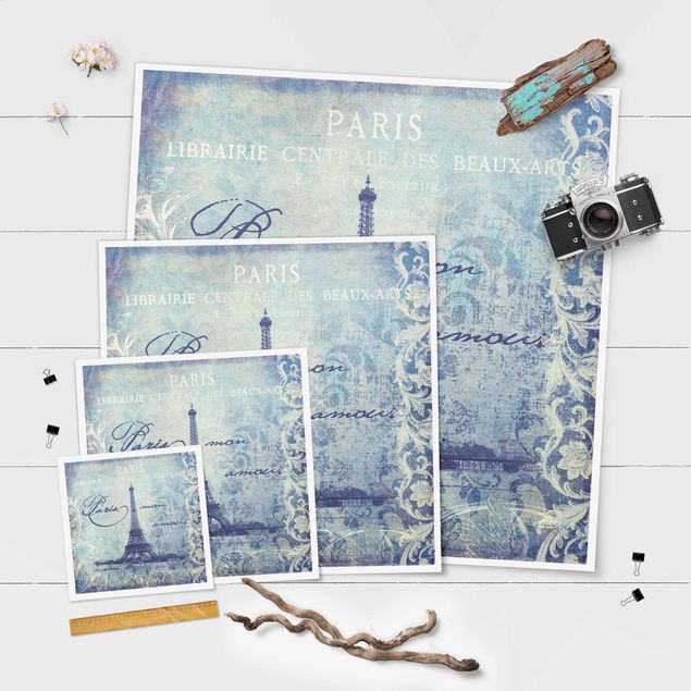 Posters Collage vintage - Paris Mon Amour