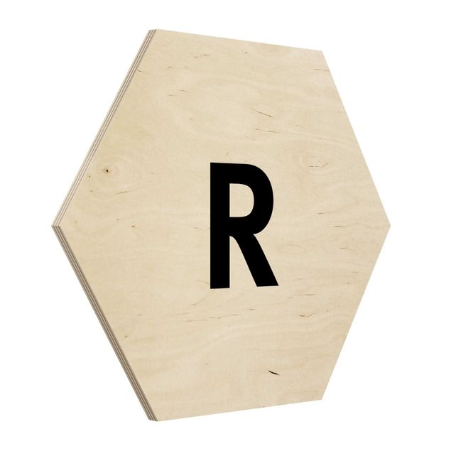 Tableaux en bois Lettre blanche R