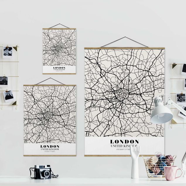 Tableaux noir et blanc Plan de ville de Londres - Classique