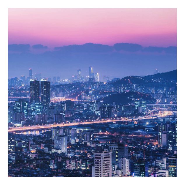 Tableaux Asie Silhouette urbaine de Séoul