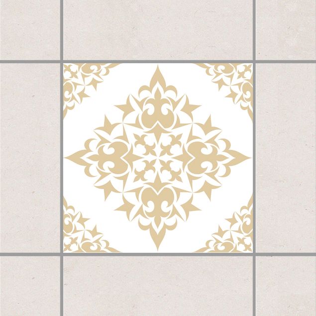 Déco mur cuisine Tile Pattern White Light Brown