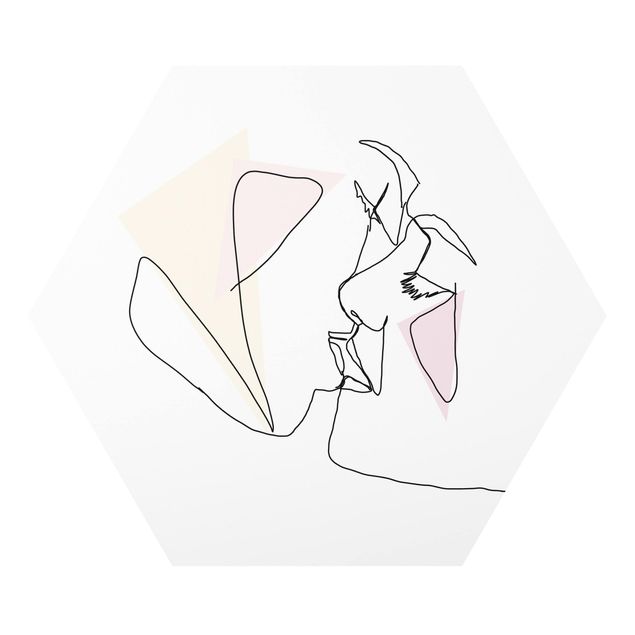 Tableau couleur rose Illustration de visages de baisers