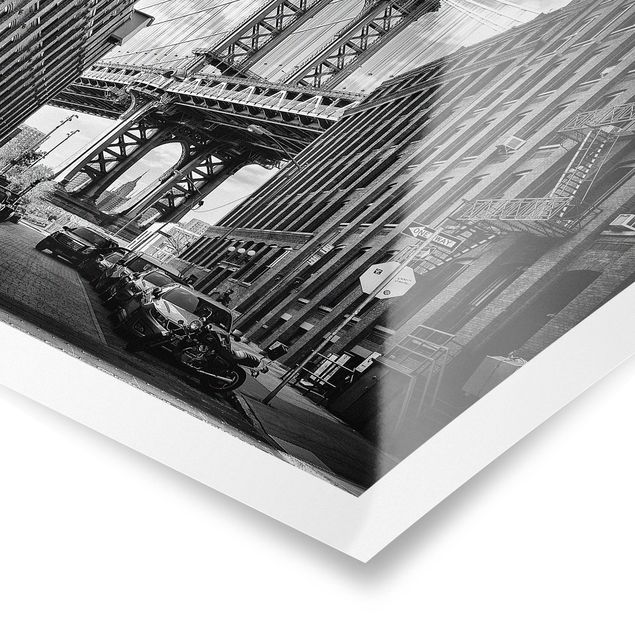 Tableaux noir et blanc Pont de Manhattan en Amérique