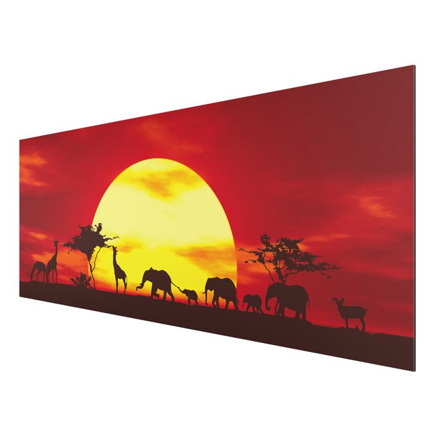 Tableau éléphants No.CG80 Sunset Caravan