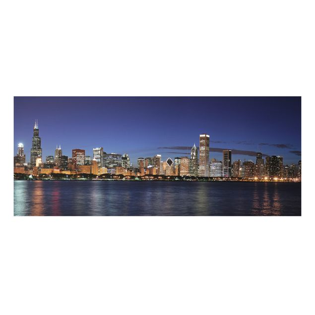 Tableaux modernes Chicago Skyline At Night
