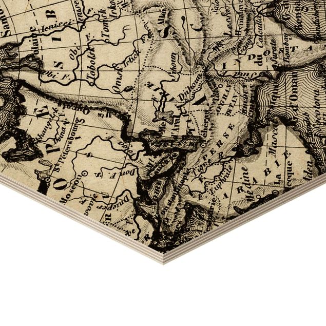 Hexagone en bois - Old World Map Details