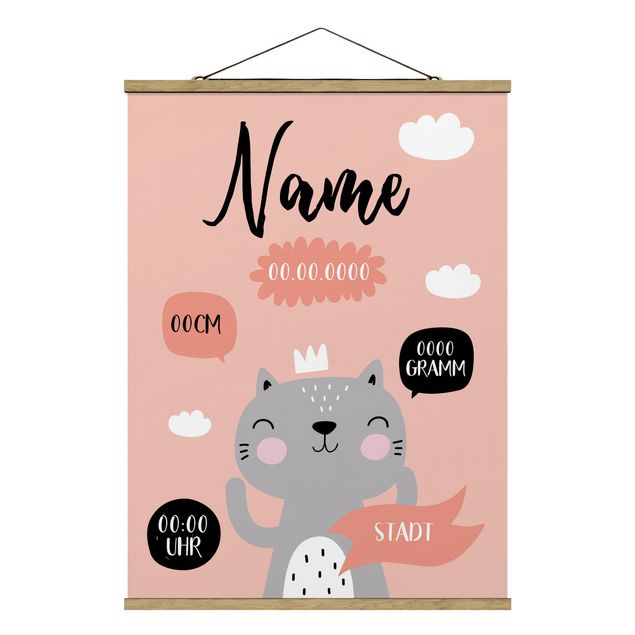 Cadre animaux The Happy Kitty texte personnalisé