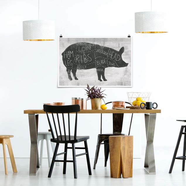 Tableaux moderne Planche de boucherie - Porc