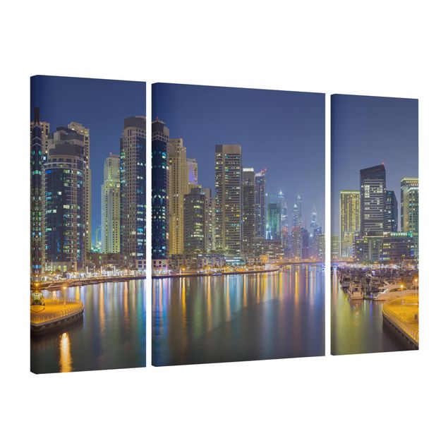 Tableau ville du monde Dubai Night Skyline