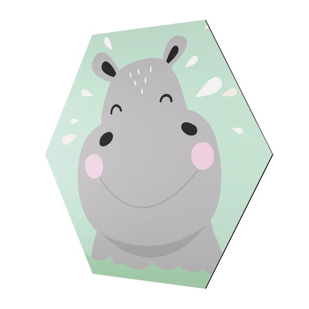 Tableau décoration L'hippopotame le plus heureux