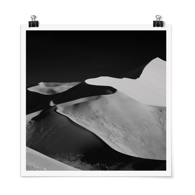 Posters en noir et blanc Désert - Dunes Abstraites