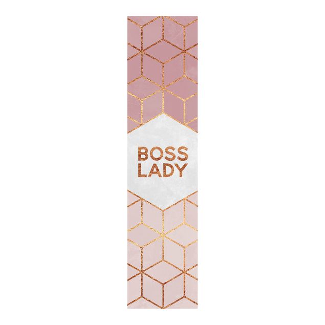 Panneaux coulissants avec dessins Boss Lady Hexagones en Rose