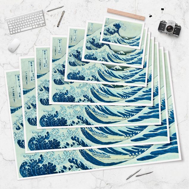 Tableau vintage Katsushika Hokusai - La grande vague à Kanagawa