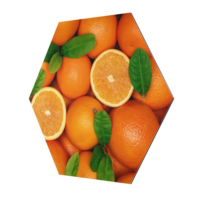 Tableau hexagon Oranges juteuses