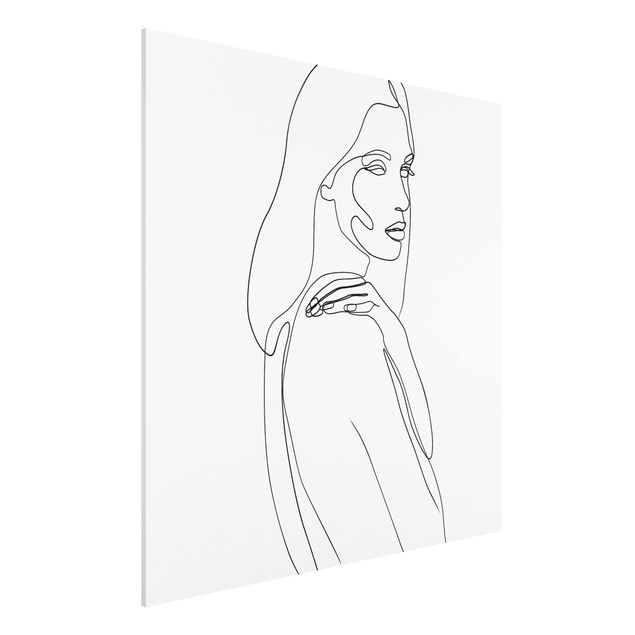 Tableau artistique Line Art Femme Épaule Noir Et Blanc