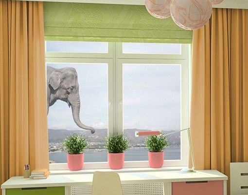 Stickers fenêtre animaux Trompettes d'éléphant
