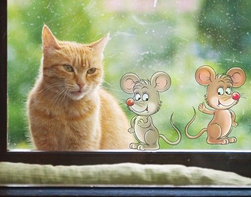 Stickers fenêtre animaux Mouse