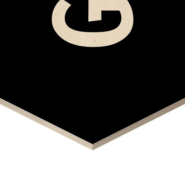 Hexagone en bois - Letter Black G