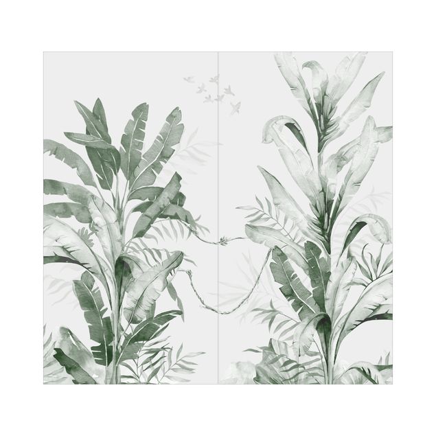 Revêtement mural de douche - Tropical Palm Trees And Leaves