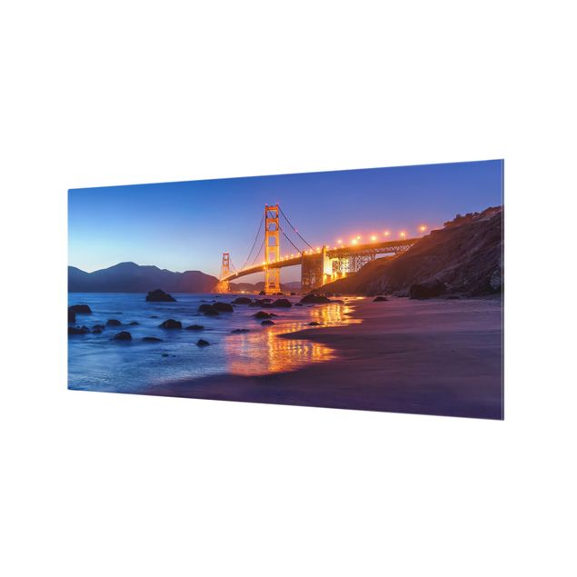Fonds de hotte - Golden Gate Bridge At Dusk - Format paysage 2:1