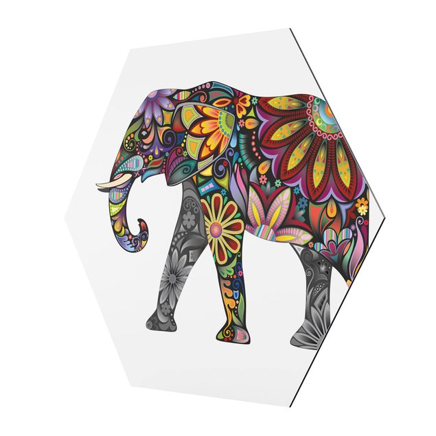 Tableau multicolore No.651 Motif d'éléphant