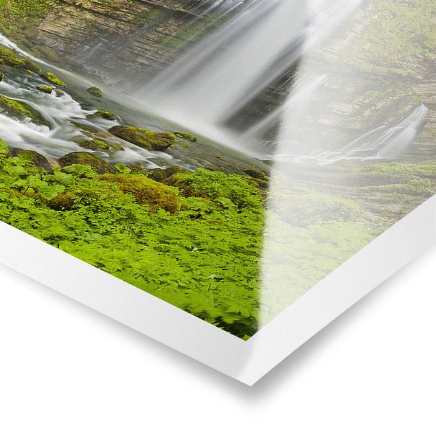Poster nature paysage Waterfalls Cascade De Flumen