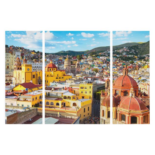 Tableau avec couleur orange Maisons colorées Guanajuato