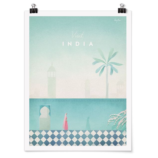 Poster retro Poster de voyage - Inde