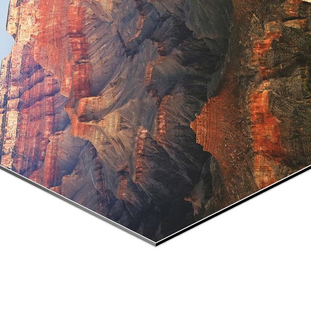 Tableau hexagonal Grand Canyon après le coucher du soleil